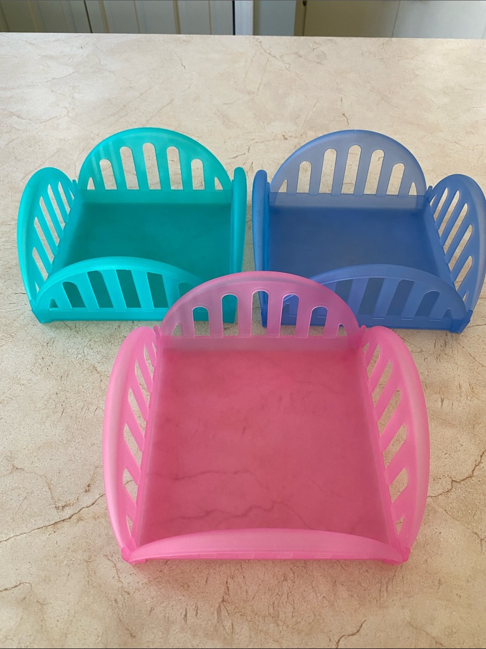 90’s Set of 3 baskets - Pink, Teal, Blue